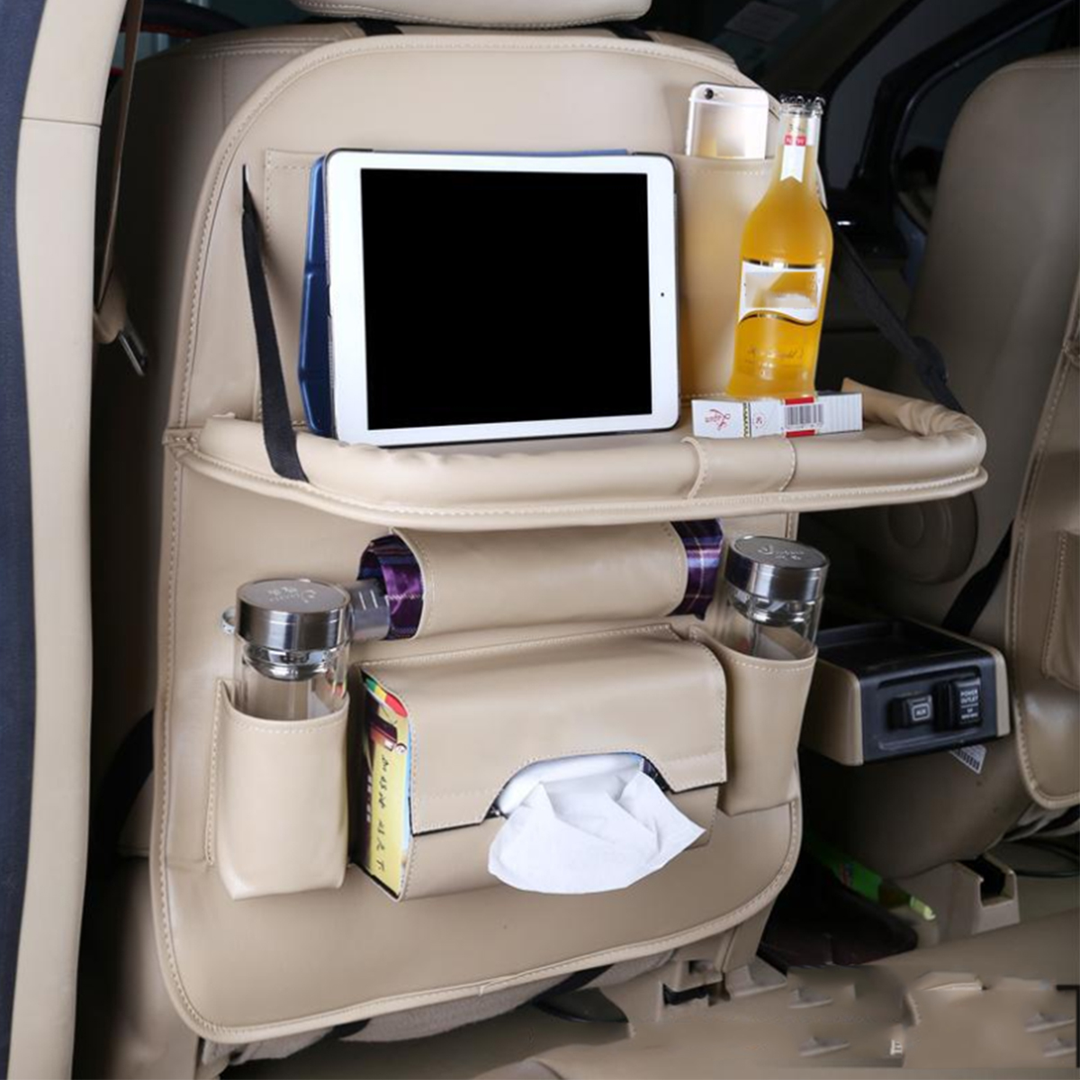 Yinleader Back Seat Car Organizer with Tablet Holder and 4 USB Charging Port Car Organizer for Kids Baby Toddlers Toy Bottles Storage Foldable Dining Table Family Road Trip Travel Accessories Yinleader Back Seat Car Organizer with Tablet Holder and 4 USB Charging Port Car Organizer for Kids Baby Toddlers Toy Bottles Storage Foldable Dining Table Family Road Trip Travel Accessories
